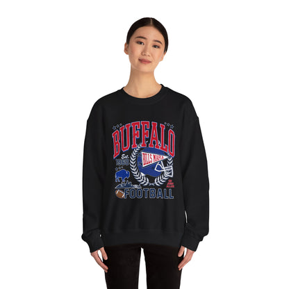 Buffalo Football Helmet Vintage Graphic Sweatshirt | 1960 Bills Logo I Gildan Crewneck Unisex