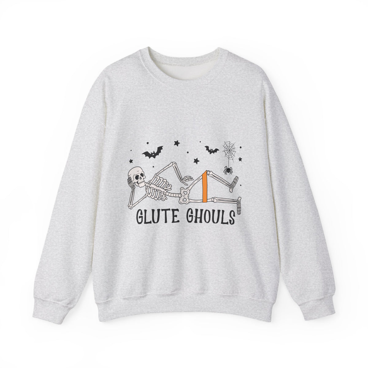 Glute Ghouls Skeleton Lounge Sweatshirt | Halloween Skeleton Fitness I Gildan Crewneck