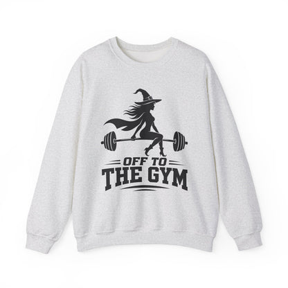 Witch Lifting Barbell Off to the Gym Sweatshirt | Halloween Fitness I Gildan