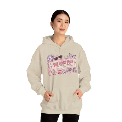 The Girls Just Wanna Have Fun Tour Ticket Graphic Hoodie | Butterfly Floral Ticket Sweatshirt