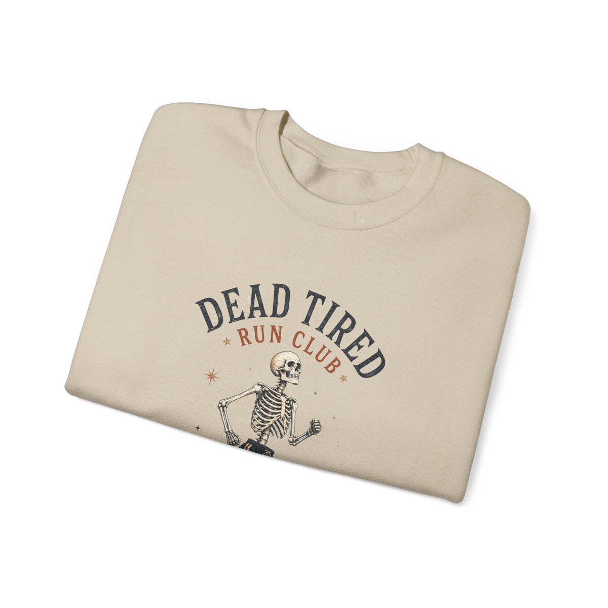 Dead Tired Run Club sweatshirt | Skeleton Runner Illustration I Gildan Crewneck