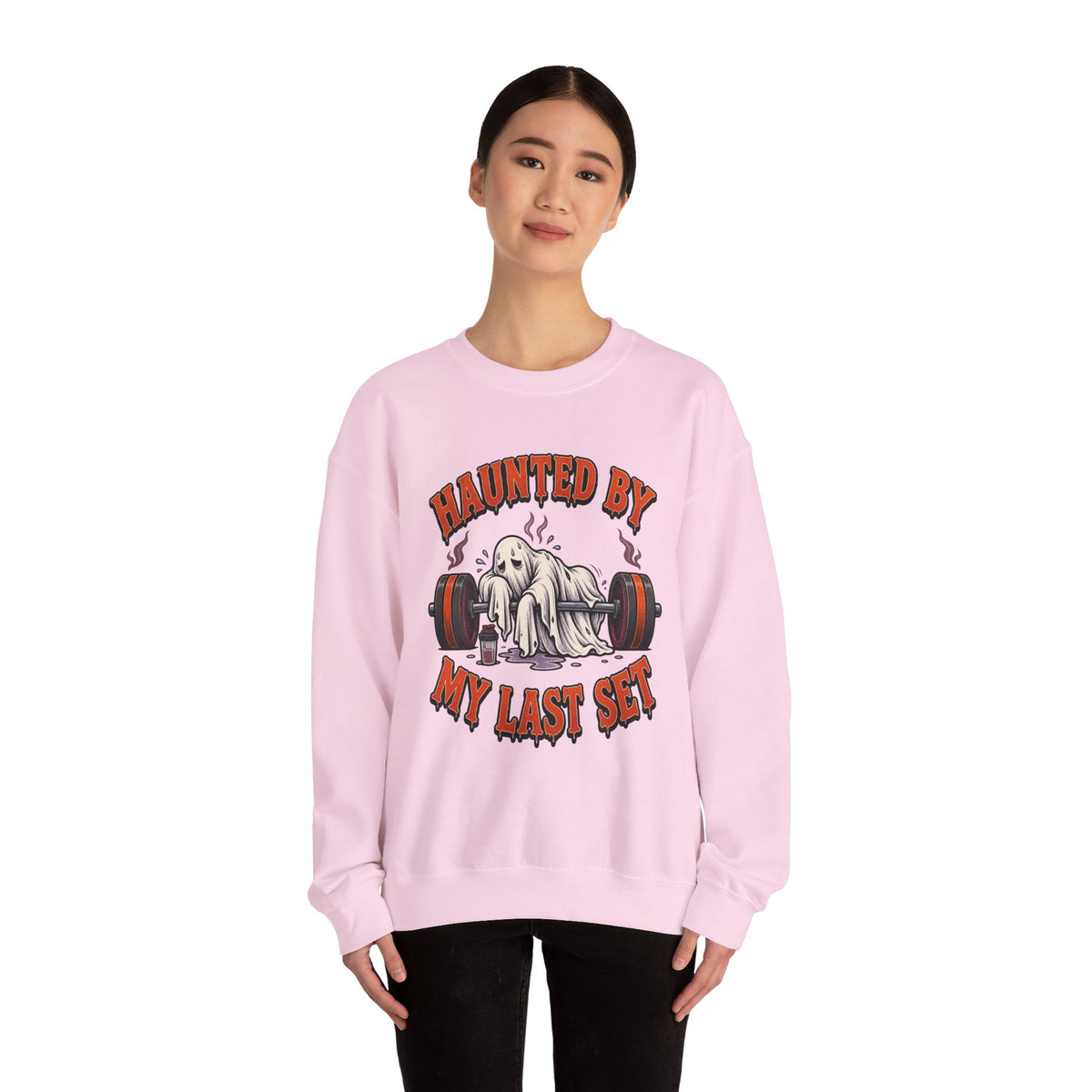 Haunted By My Last Set Sweatshirt | Ghost Lifting Gym Fitness I Gildan Crewneck