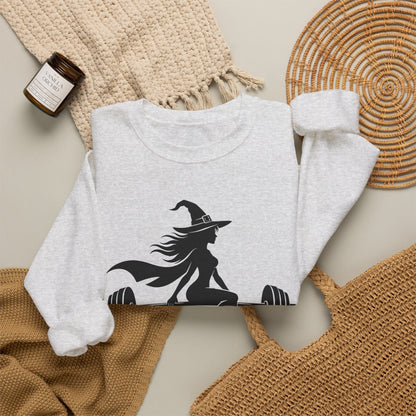 Witch Lifting Barbell Off to the Gym Sweatshirt | Halloween Fitness I Gildan