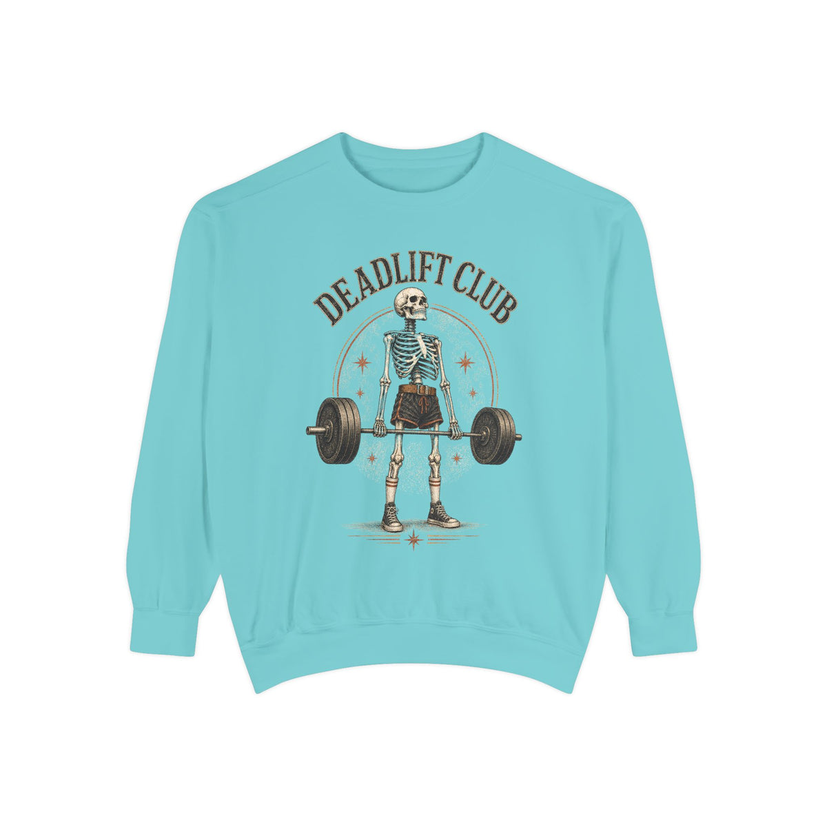 Deadlift Club Skeleton Illustration Sweatshirt | Weightlifting Gym Skull I Comfort Colors 1566