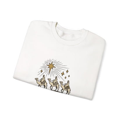 Three Wise Men Christmas Sweatshirt | Nativity Camel Storybook
