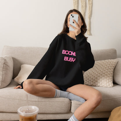 Booked and Busy Pink Crewneck Sweatshirt I Boss Babe Unbothered Funny Powerful Sweatshirt