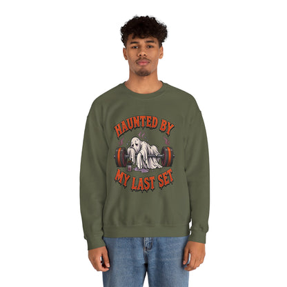 Haunted By My Last Set Sweatshirt | Ghost Lifting Gym Fitness I Gildan Crewneck