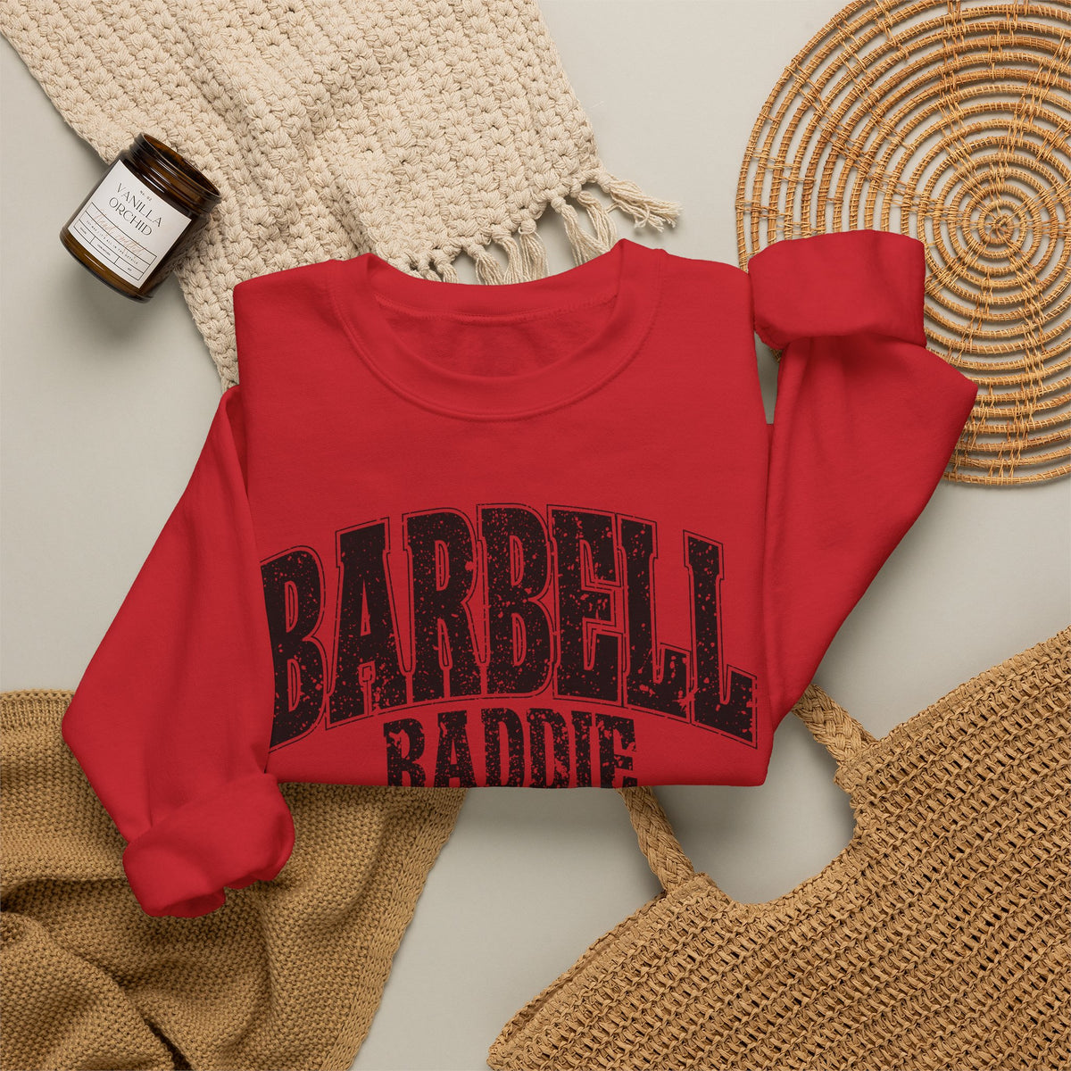 Barbell Baddie Sweatshirt | Gym Fitness Crewneck I Gildan Crewneck