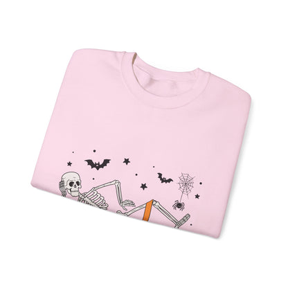 Glute Ghouls Skeleton Lounge Sweatshirt | Halloween Skeleton Fitness I Gildan Crewneck