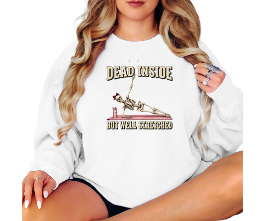 Pilates Dead Inside But Fully Stretched Vintage Crewneck Sweatshirt