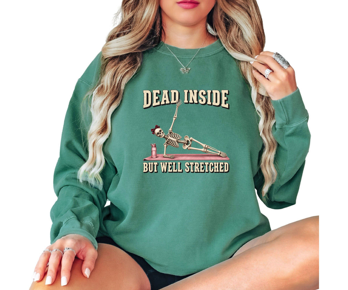 Pilates Dead Inside But Fully Stretched Vintage Crewneck Sweatshirt