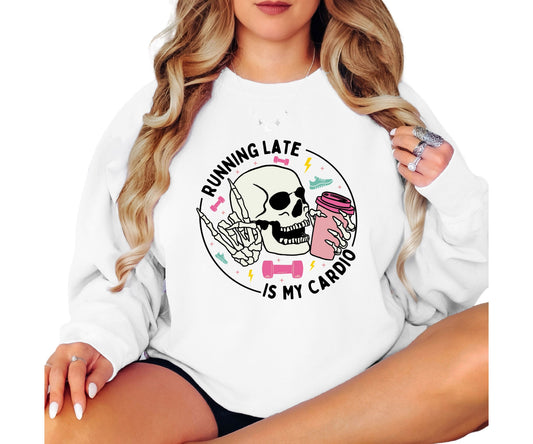 Running Late Is My Cardio Vintage Crewneck Sweatshirt