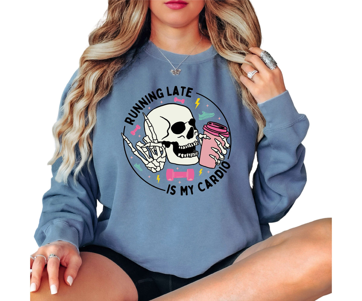 Running Late Is My Cardio Vintage Crewneck Sweatshirt