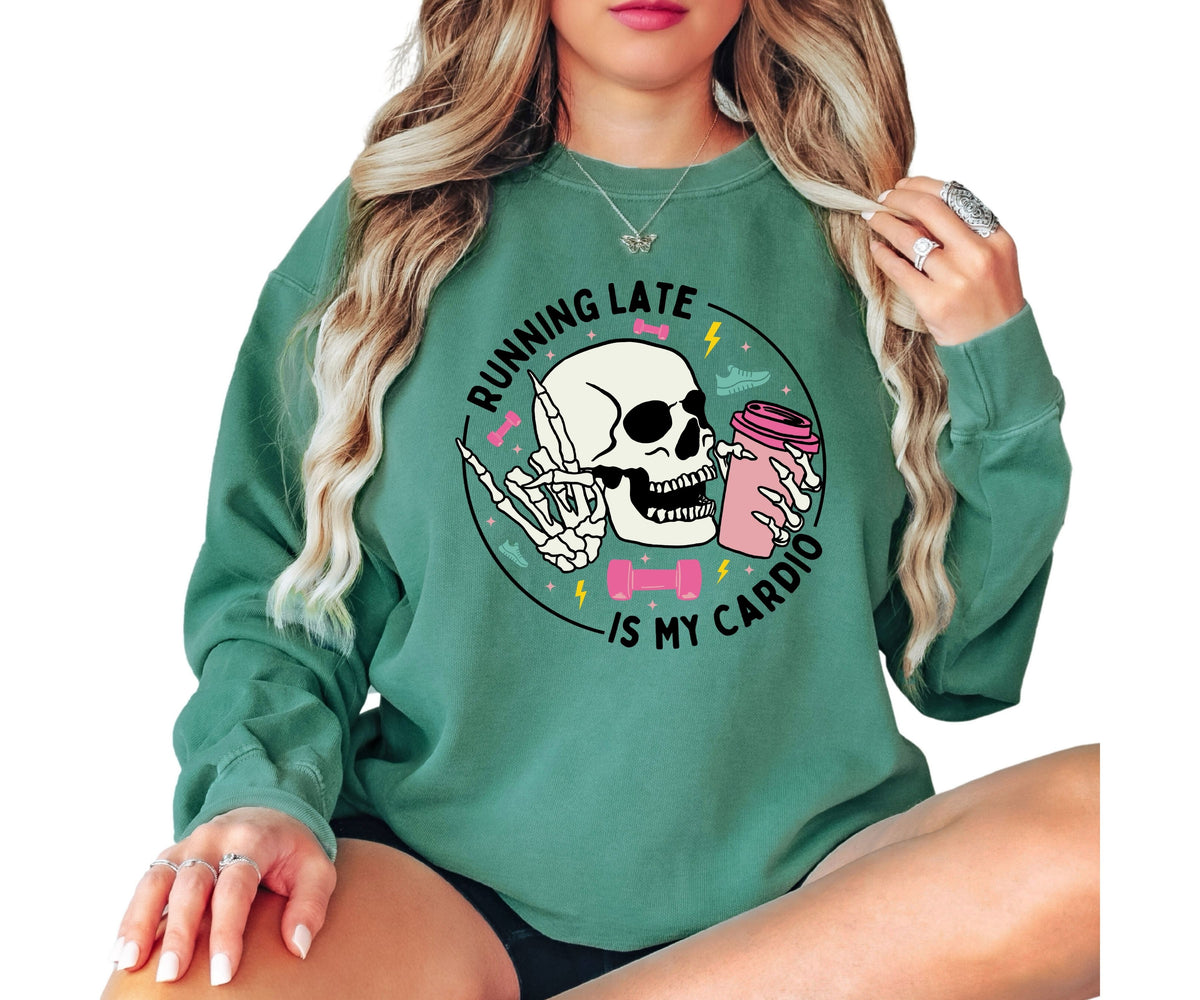 Running Late Is My Cardio Vintage Crewneck Sweatshirt