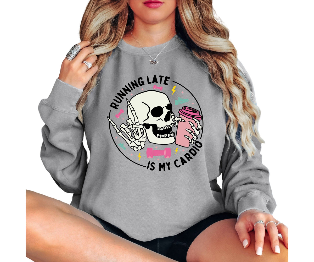 Running Late Is My Cardio Vintage Crewneck Sweatshirt