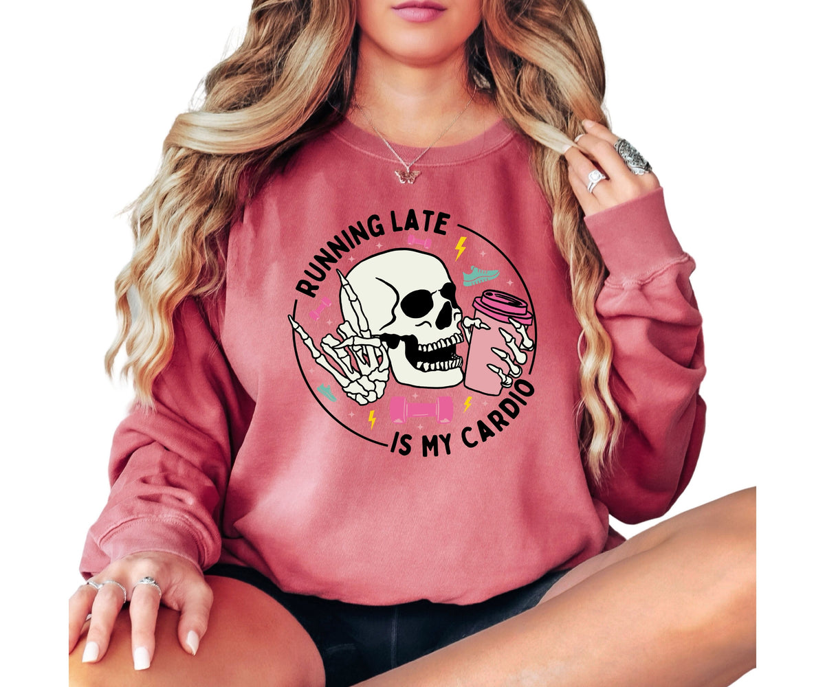 Running Late Is My Cardio Vintage Crewneck Sweatshirt
