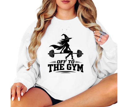 Off To The Gym Witch Vintage Crewneck Sweatshirt