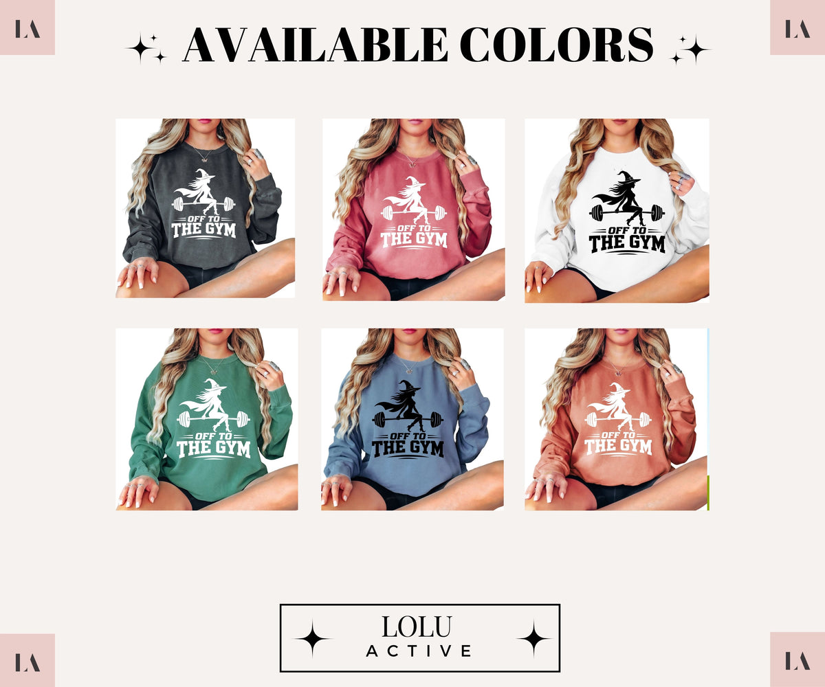 Off To The Gym Witch Vintage Crewneck Sweatshirt