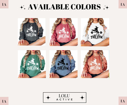Off To The Gym Witch Vintage Crewneck Sweatshirt