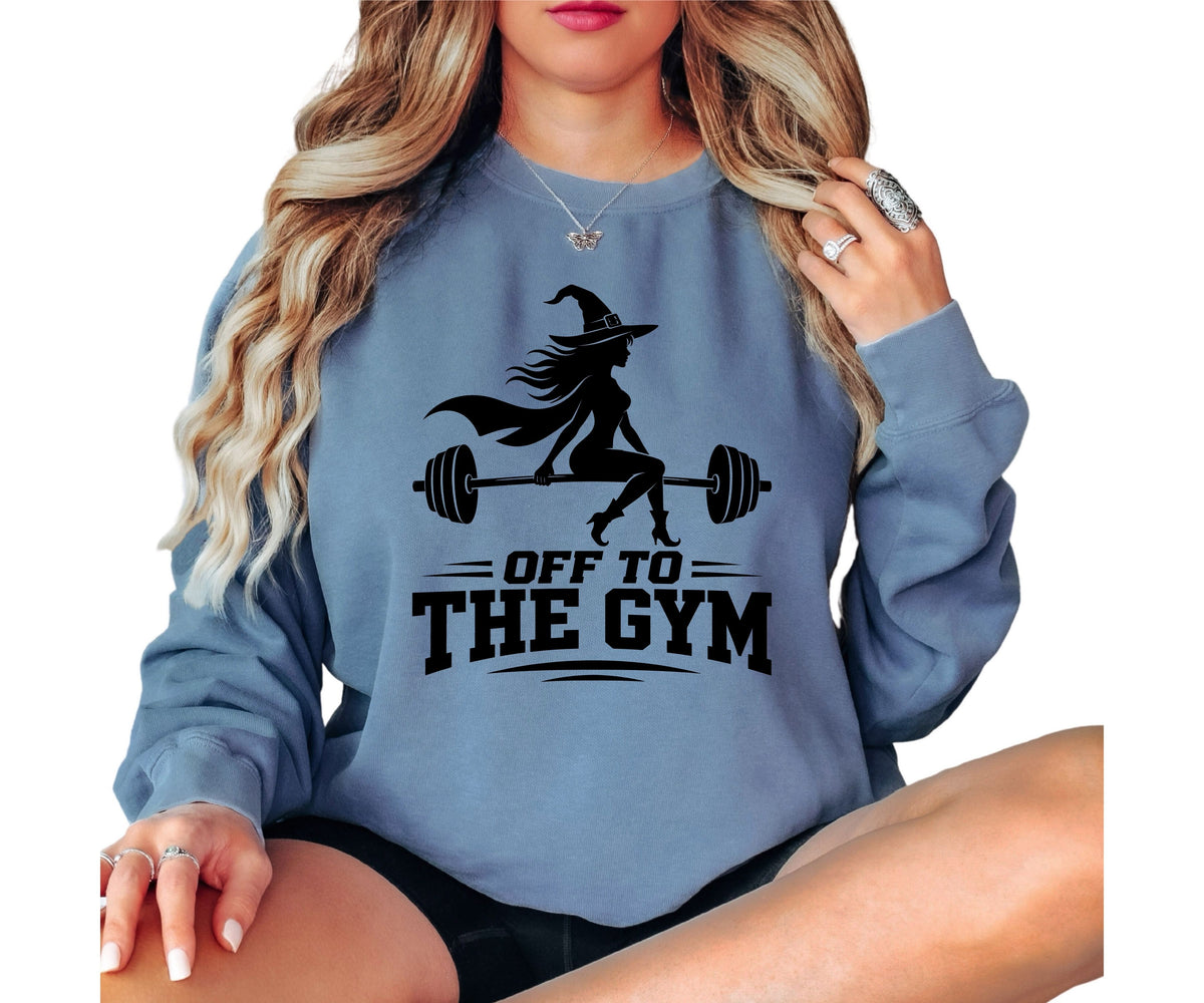 Off To The Gym Witch Vintage Crewneck Sweatshirt