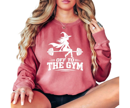Off To The Gym Witch Vintage Crewneck Sweatshirt