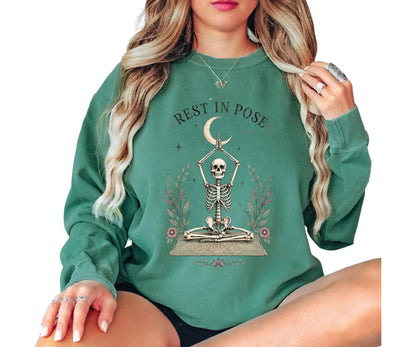 Rest In Pose Yoga Vintage Crewneck Sweatshirt