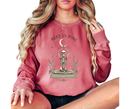 Rest In Pose Yoga Vintage Crewneck Sweatshirt