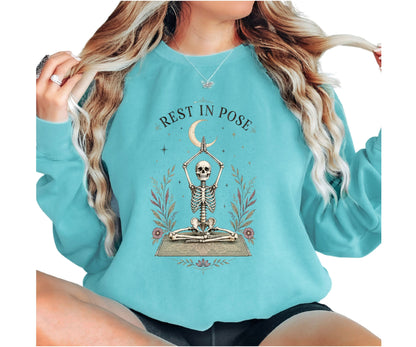 Rest In Pose Yoga Vintage Crewneck Sweatshirt