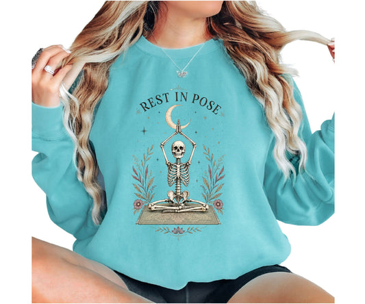 Rest In Pose Yoga Vintage Crewneck Sweatshirt