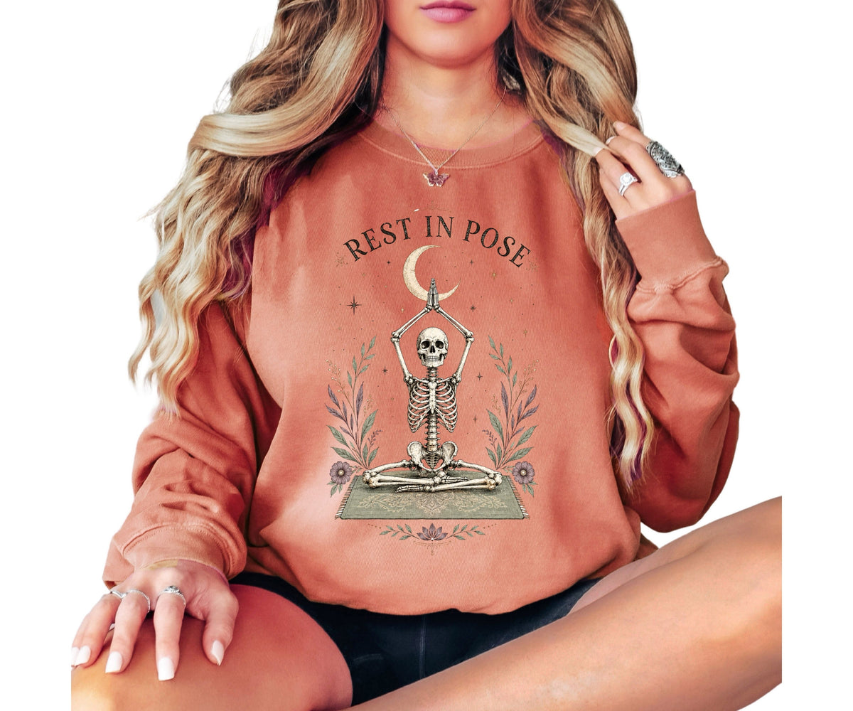 Rest In Pose Yoga Vintage Crewneck Sweatshirt