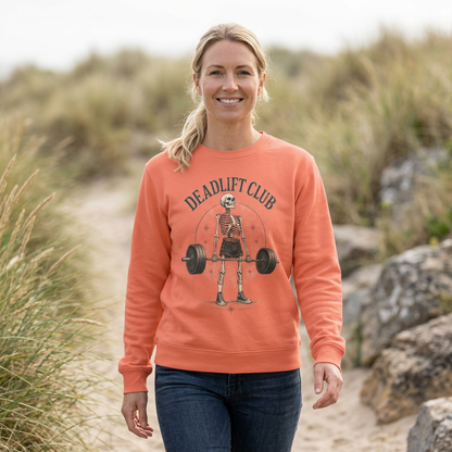 Deadlift Club Skeleton Illustration Sweatshirt | Weightlifting Gym Skull I Comfort Colors 1566