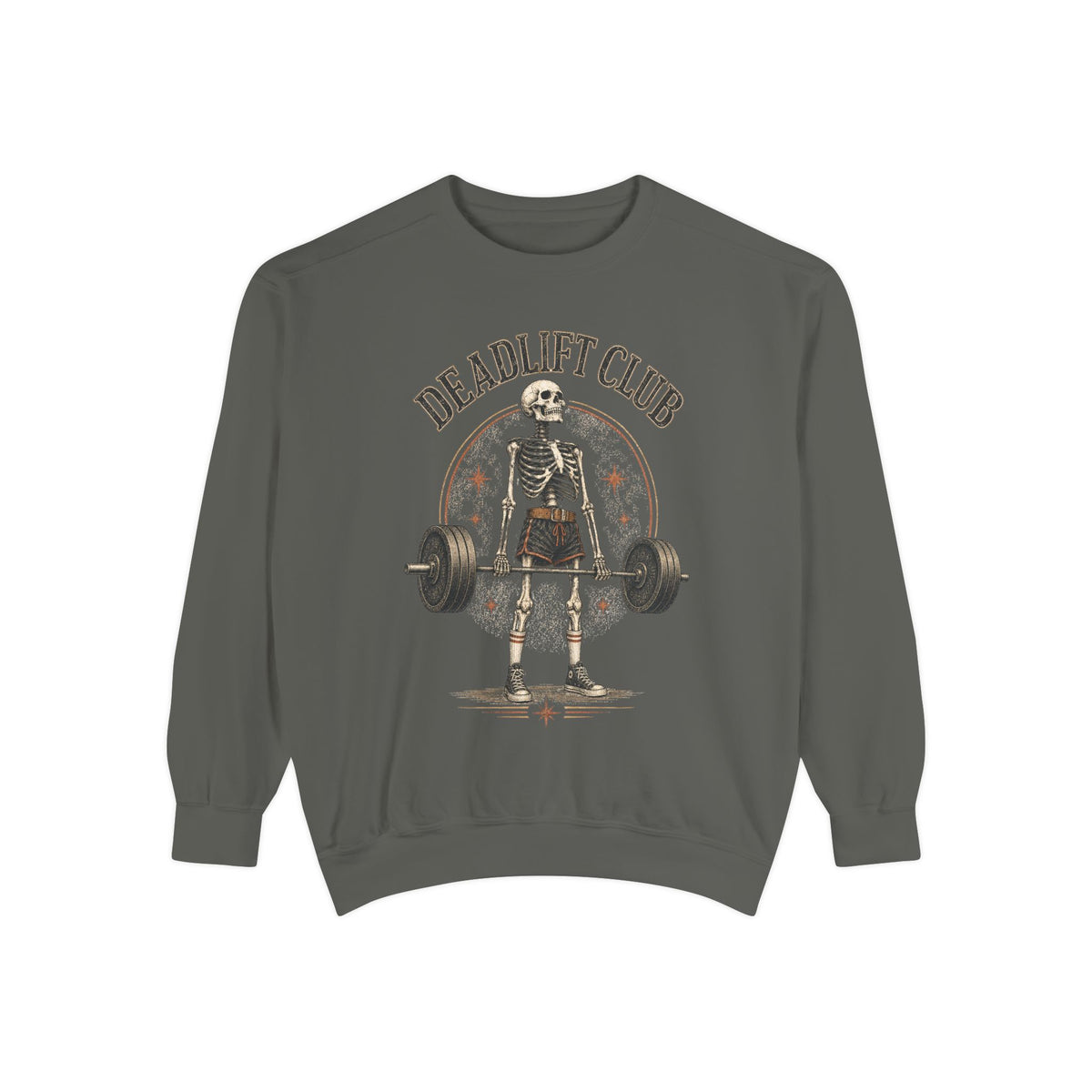 Deadlift Club Skeleton Illustration Sweatshirt | Weightlifting Gym Skull I Comfort Colors 1566