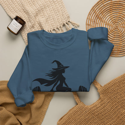 Witch Lifting Barbell Off to the Gym Sweatshirt | Halloween Fitness I Gildan