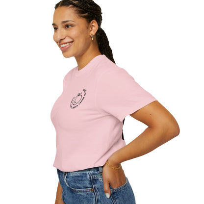 Don't Be Moody Grow Ya Booty T-Shirt | Funny Retro Script, Chest Peach Logo I
