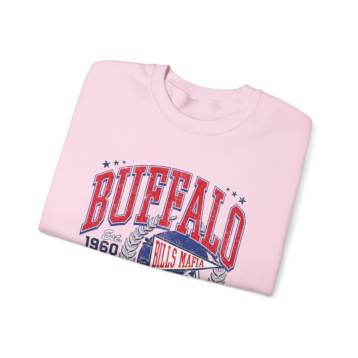Buffalo Football Helmet Vintage Graphic Sweatshirt | 1960 Bills Logo I Gildan Crewneck Unisex