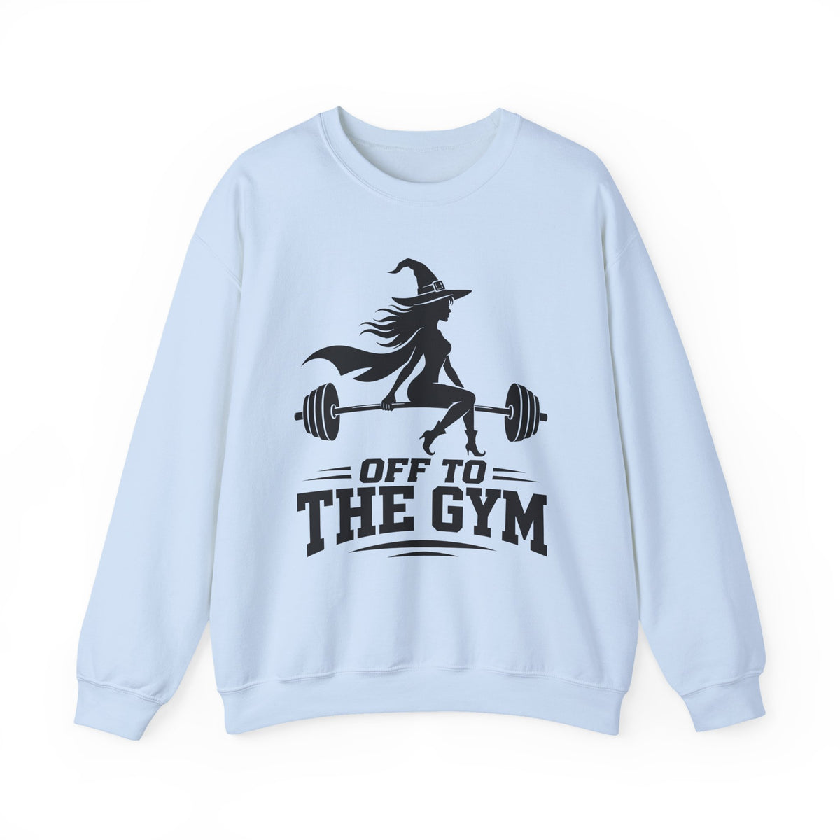 Witch Lifting Barbell Off to the Gym Sweatshirt | Halloween Fitness I Gildan