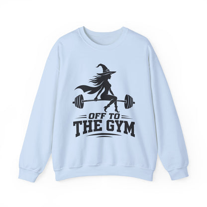 Witch Lifting Barbell Off to the Gym Sweatshirt | Halloween Fitness I Gildan