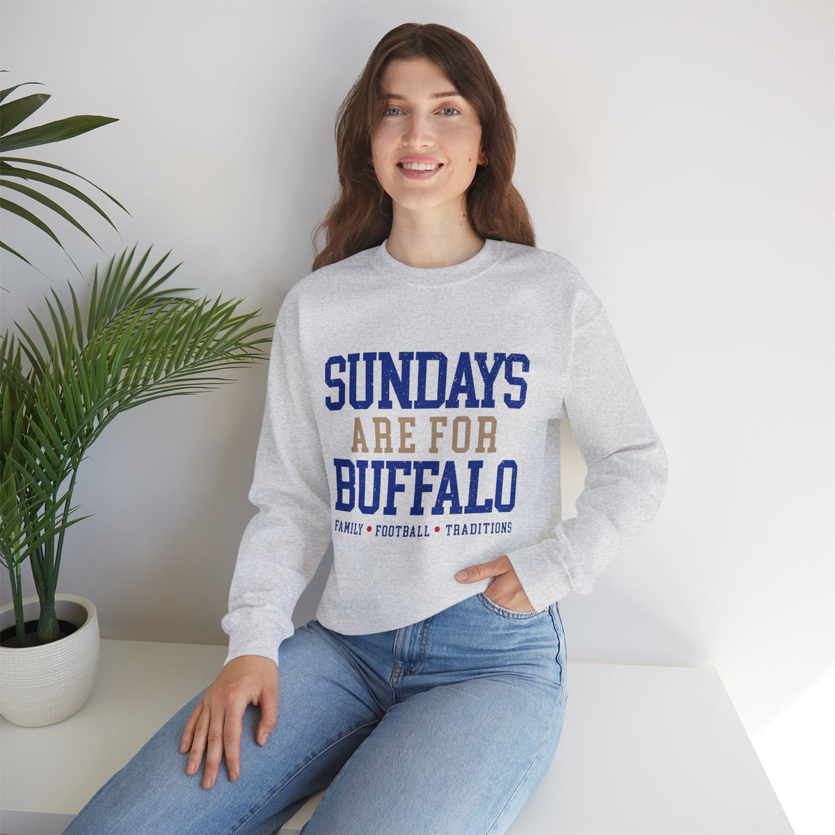 Sundays Are For Buffalo Bils Sweatshirt | NFL Football Fandom Crewneck I Gildan Crewneck Unisex