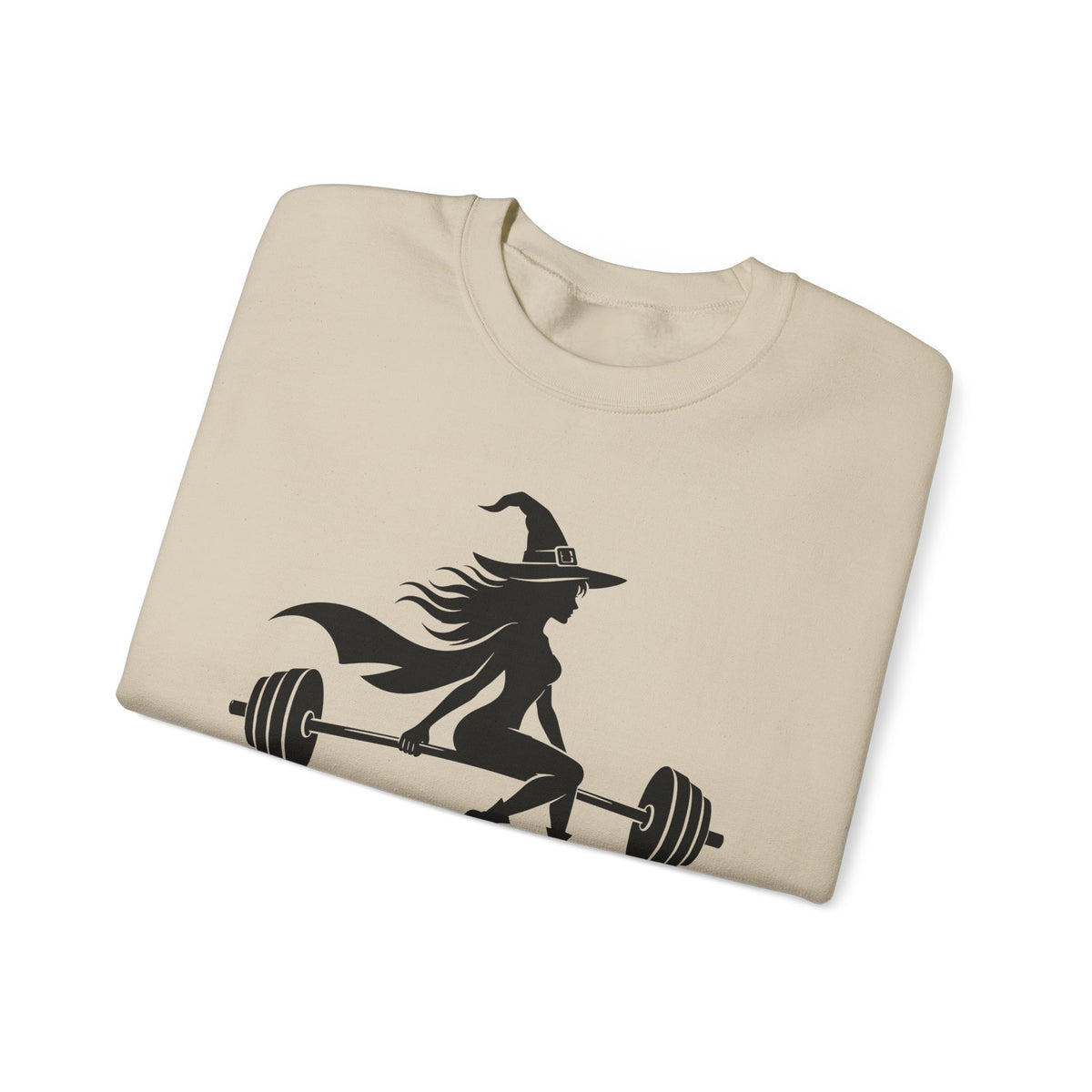 Witch Lifting Barbell Off to the Gym Sweatshirt | Halloween Fitness I Gildan