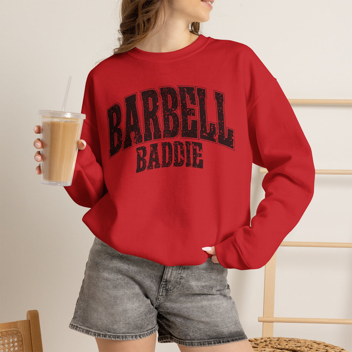Barbell Baddie Sweatshirt | Gym Fitness Crewneck I Gildan Crewneck