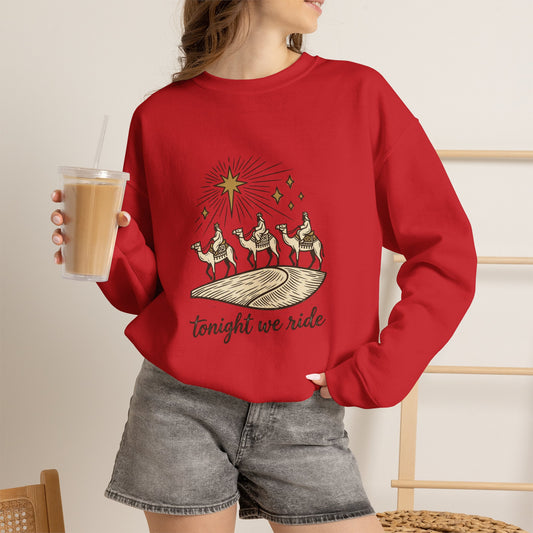 Three Wise Men Christmas Sweatshirt | Nativity Camel Storybook