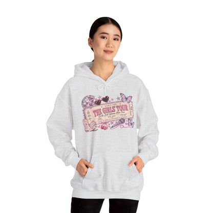 The Girls Just Wanna Have Fun Tour Ticket Graphic Hoodie | Butterfly Floral Ticket Sweatshirt