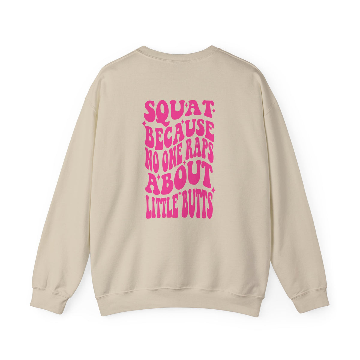 Squat Because No One Raps About Little Butts Sweatshirt | Pink Retro Fitness Quote I Gildan