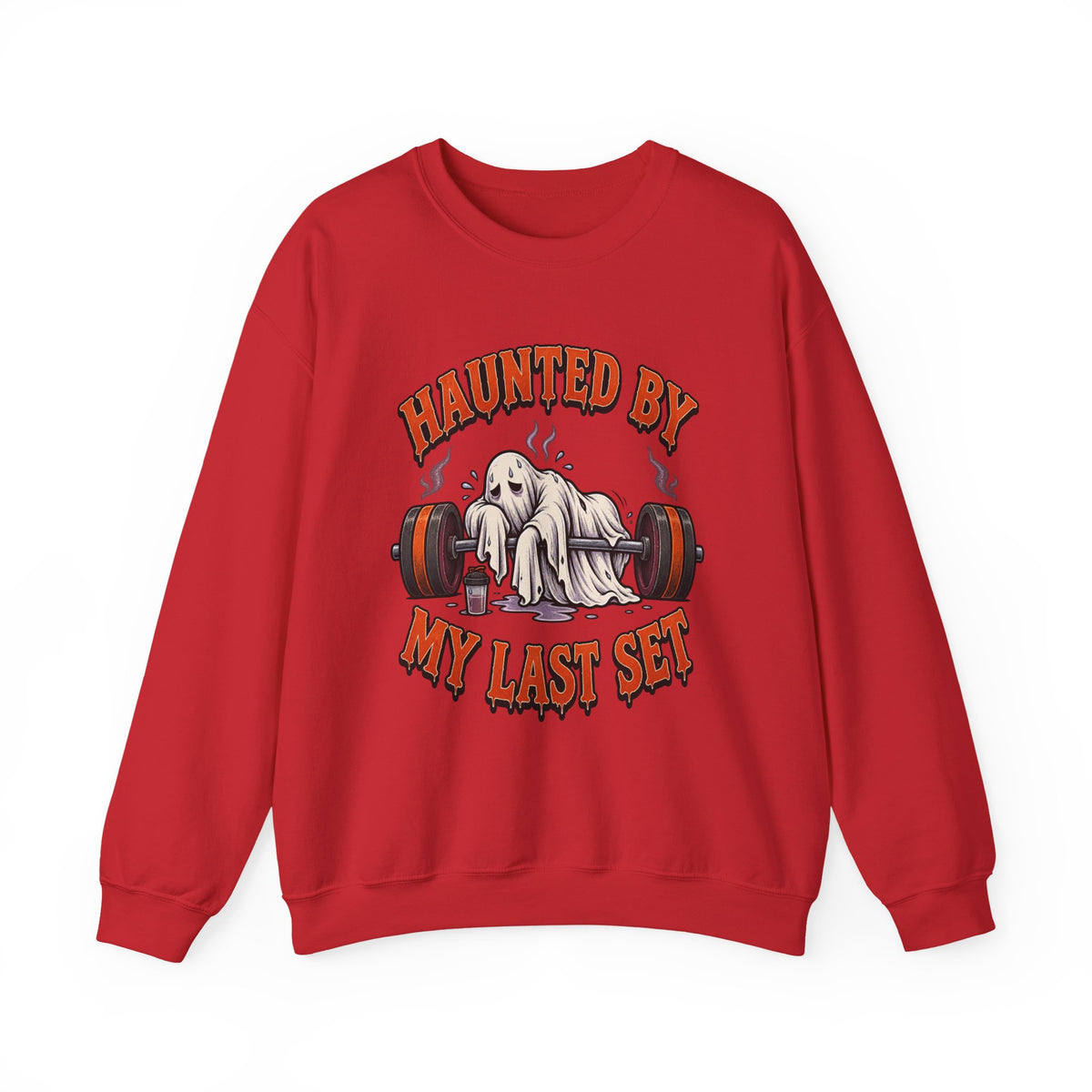 Haunted By My Last Set Sweatshirt | Ghost Lifting Gym Fitness I Gildan Crewneck