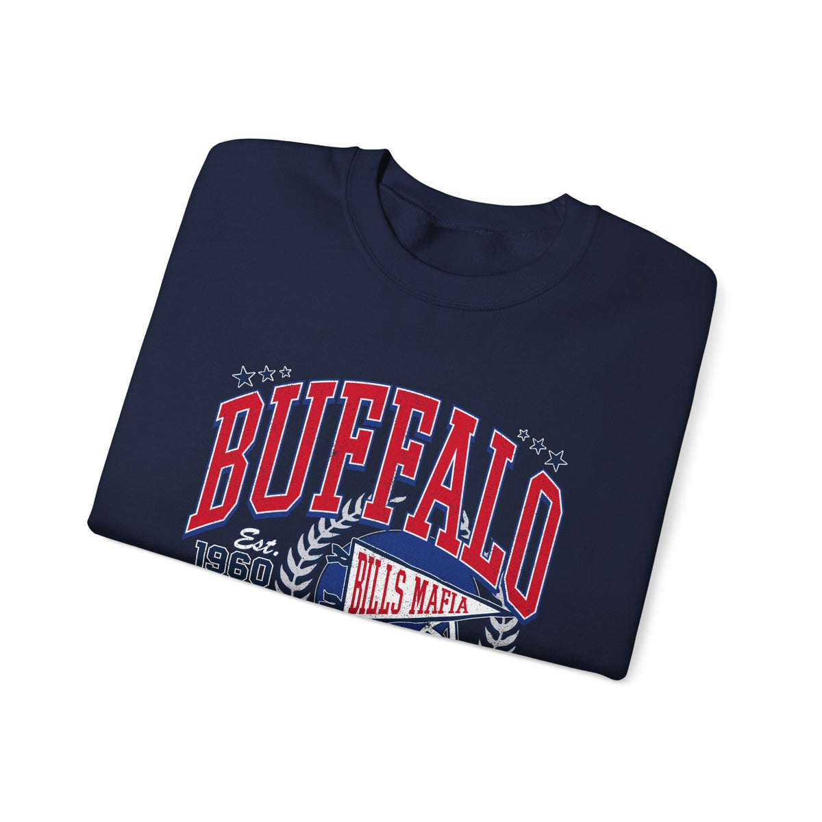 Buffalo Football Helmet Vintage Graphic Sweatshirt | 1960 Bills Logo I Gildan Crewneck Unisex
