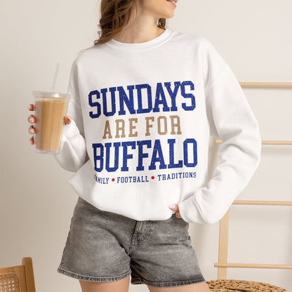 Sundays Are For Buffalo Bils Sweatshirt | NFL Football Fandom Crewneck I Gildan Crewneck Unisex