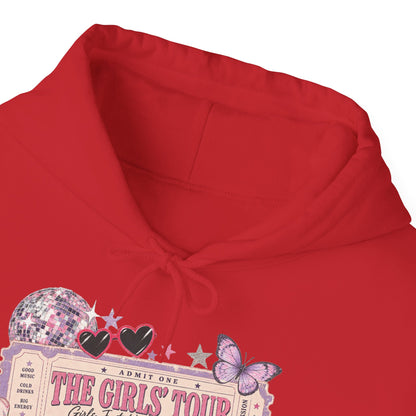 The Girls Just Wanna Have Fun Tour Ticket Graphic Hoodie | Butterfly Floral Ticket Sweatshirt
