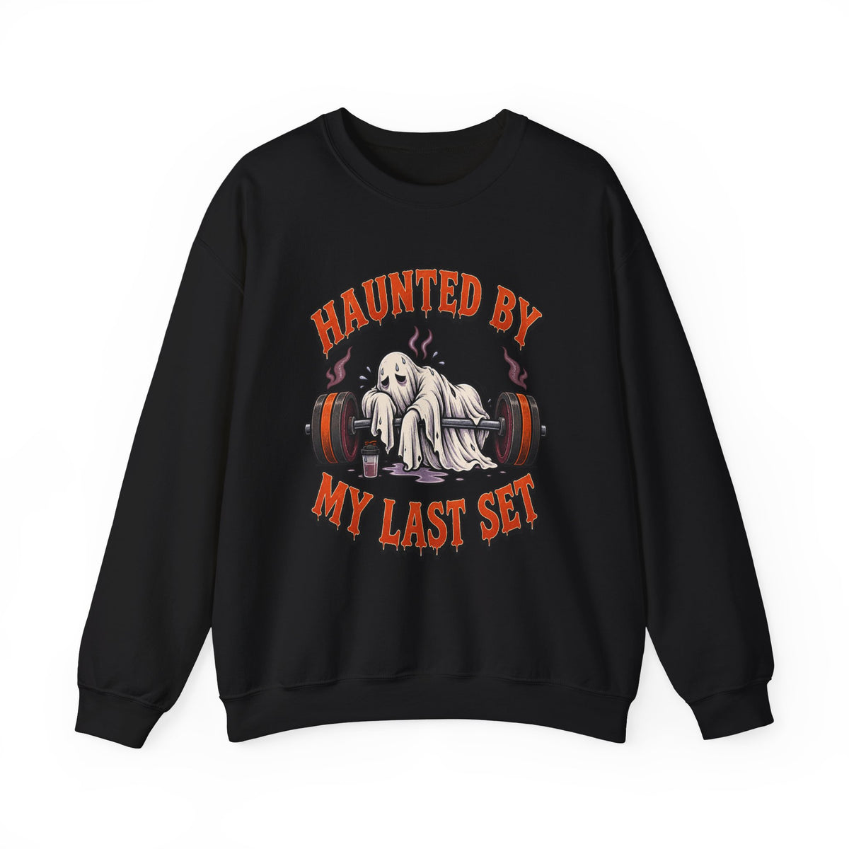 Haunted By My Last Set Sweatshirt | Ghost Lifting Gym Fitness I Gildan Crewneck