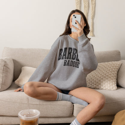 Barbell Baddie Sweatshirt | Gym Fitness Crewneck I Gildan Crewneck