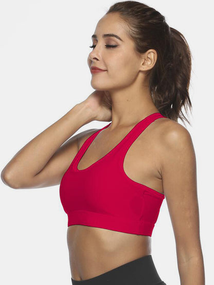 LE Cutout Scoop Neck Sports Bra